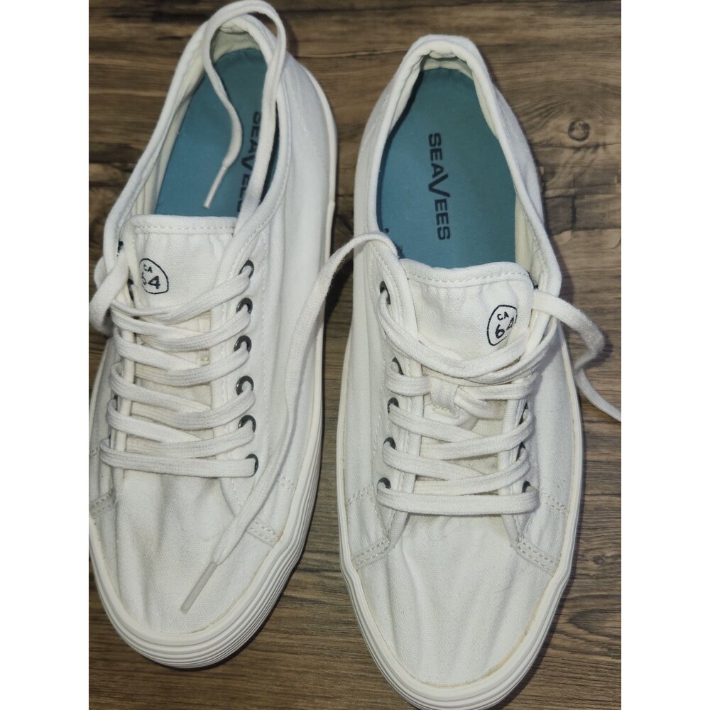 SeaVees Monterey Platform Sneakers, White Canvas; Women's Size 10 - Picture 14 of 16